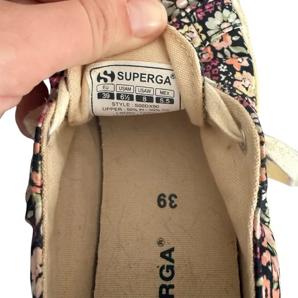Superga Women’s Size 8 Size 39 Floral Daisy Multicolor Sneakers Casual Lace Up - Picture 10 of 12
